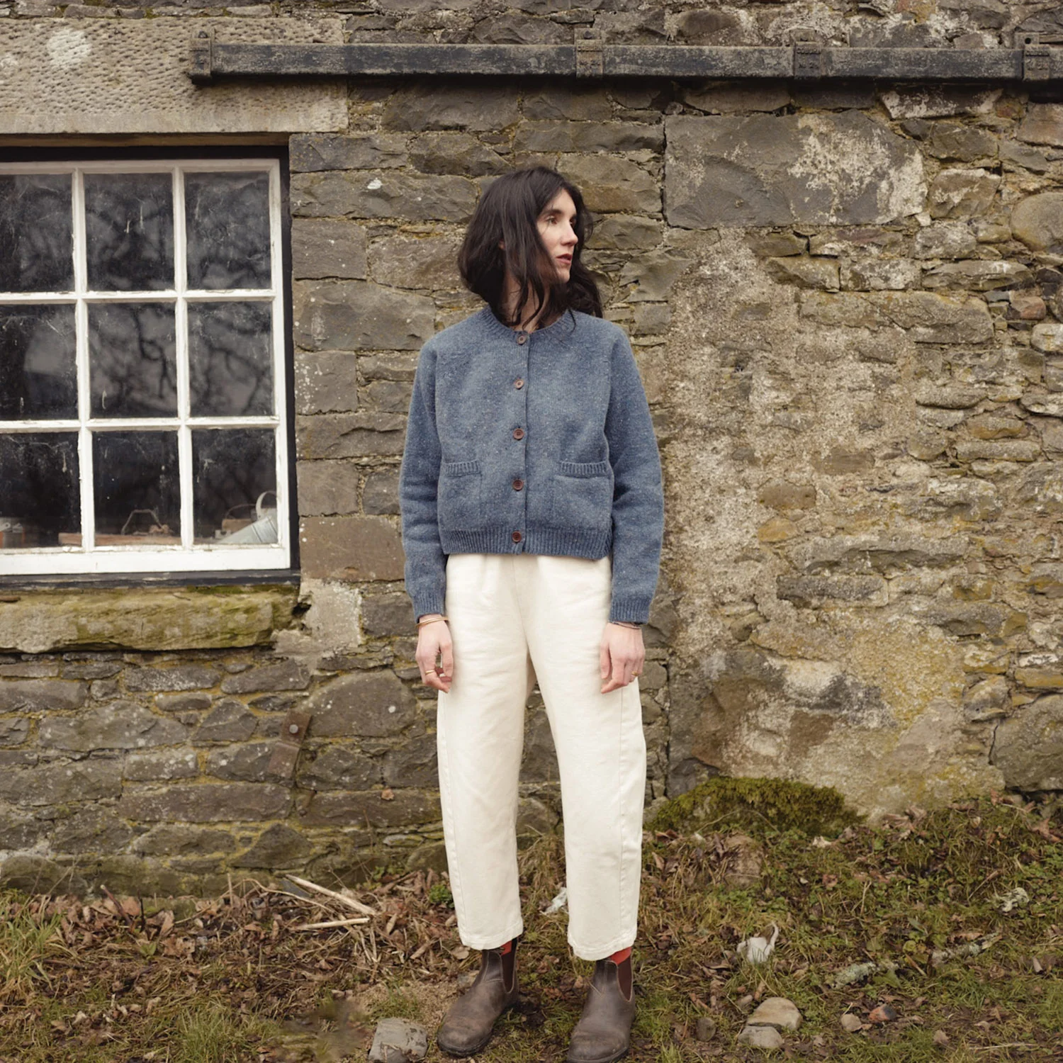 Terra Women's Cardigan - Donegal Wool - Lagoon