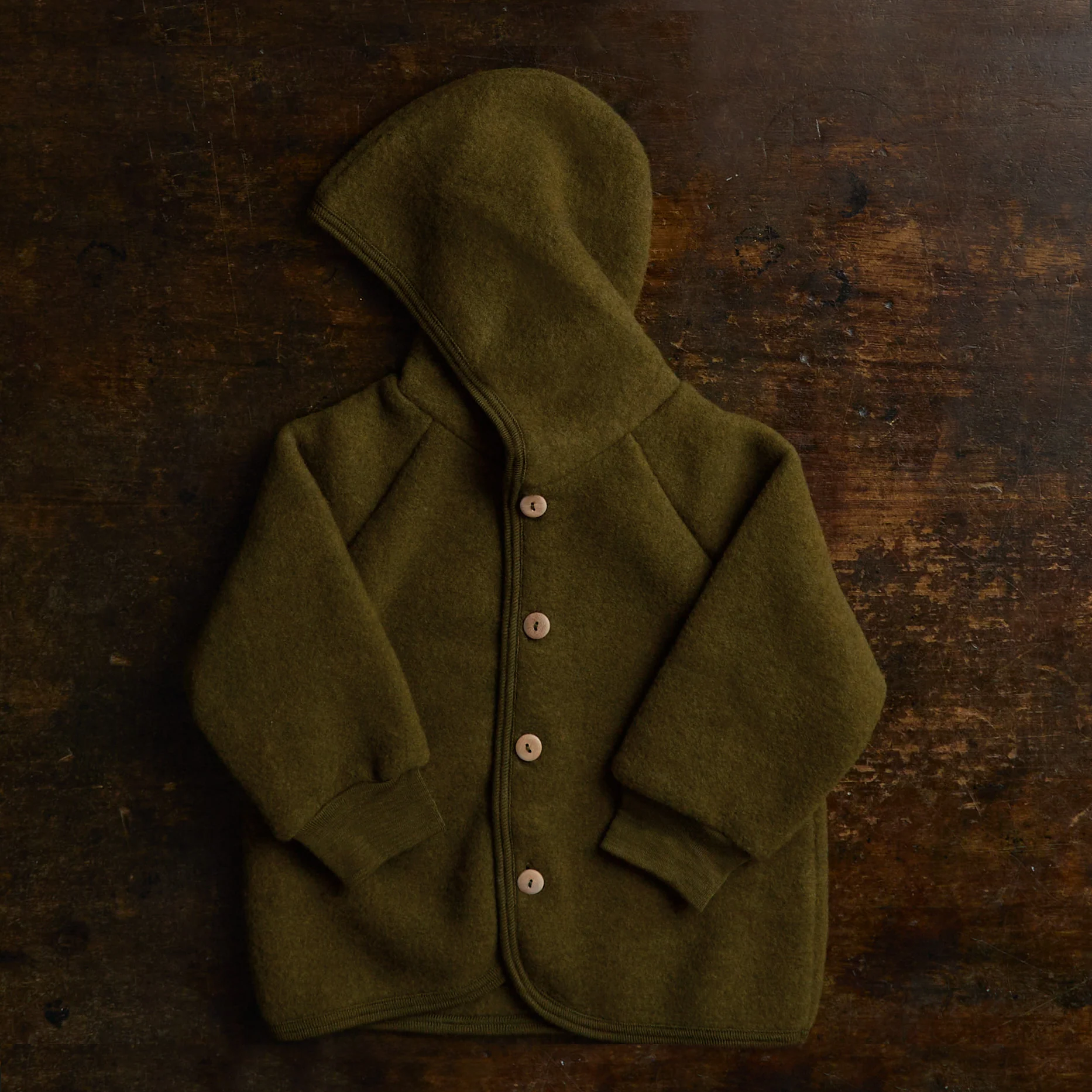 Tinker Baby & Kids Jacket - Merino Wool Fleece - Seaweed - Image 5