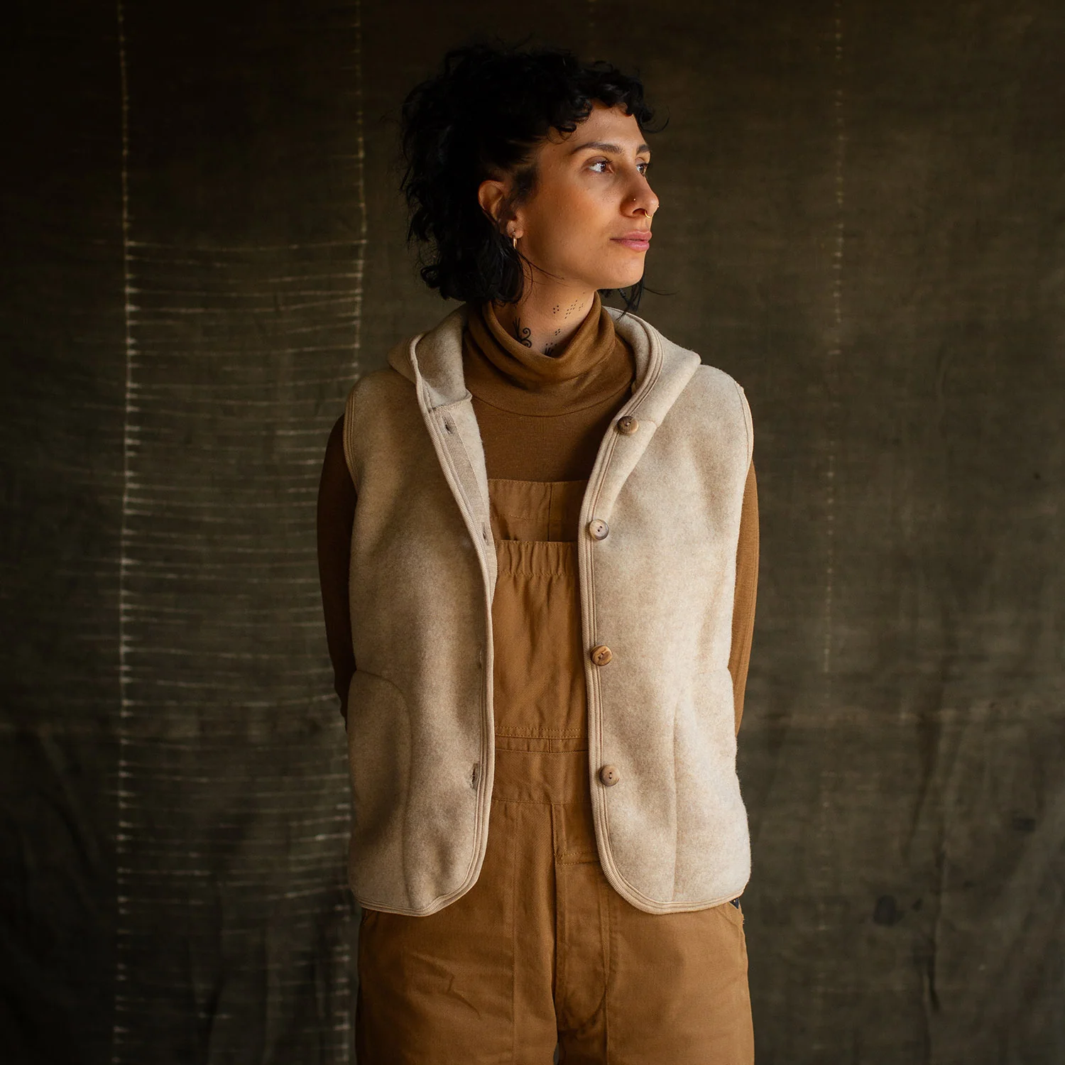 Falcon Womens Vest - Merino Wool Fleece - Sandstorm - Image 4