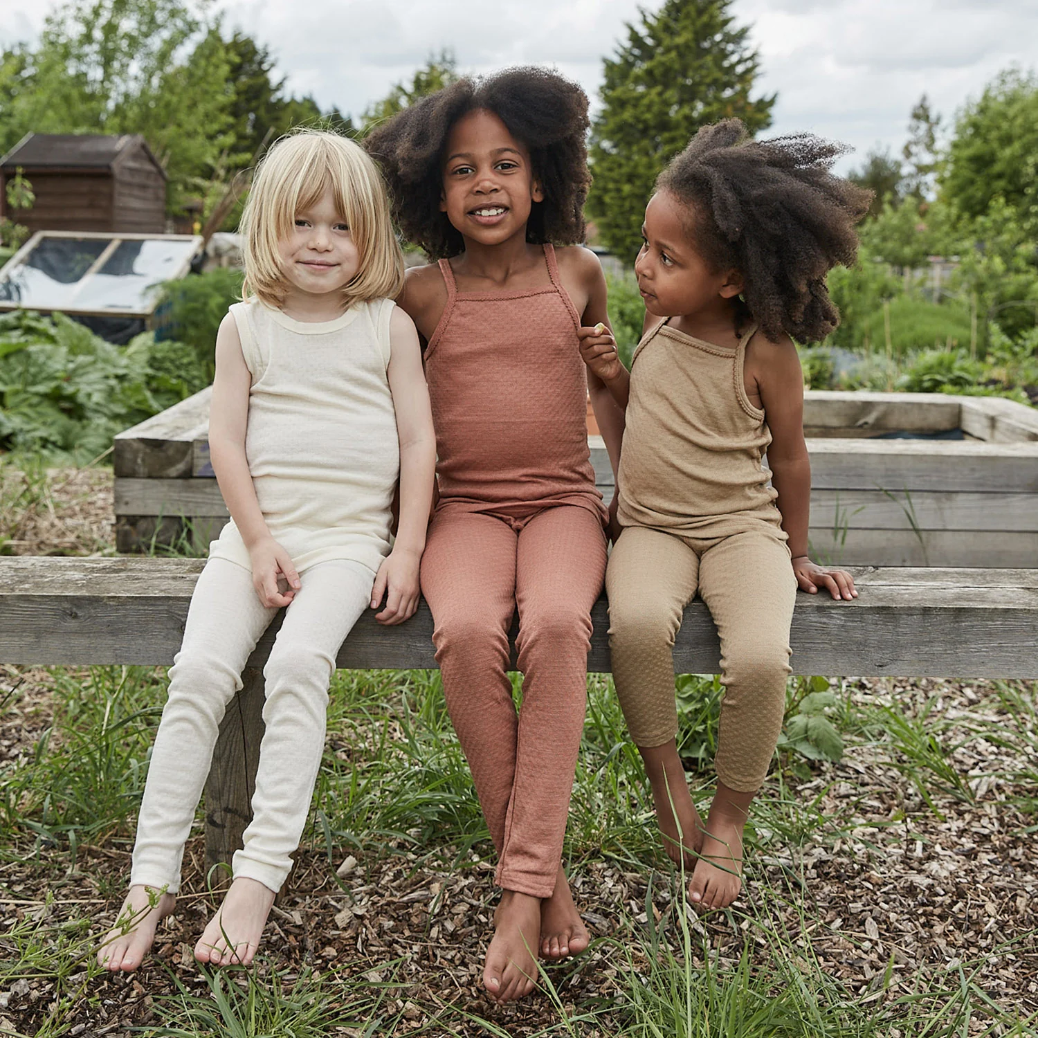 Merino Wool/Silk Pointelle Leggings - Pearl - Image 5