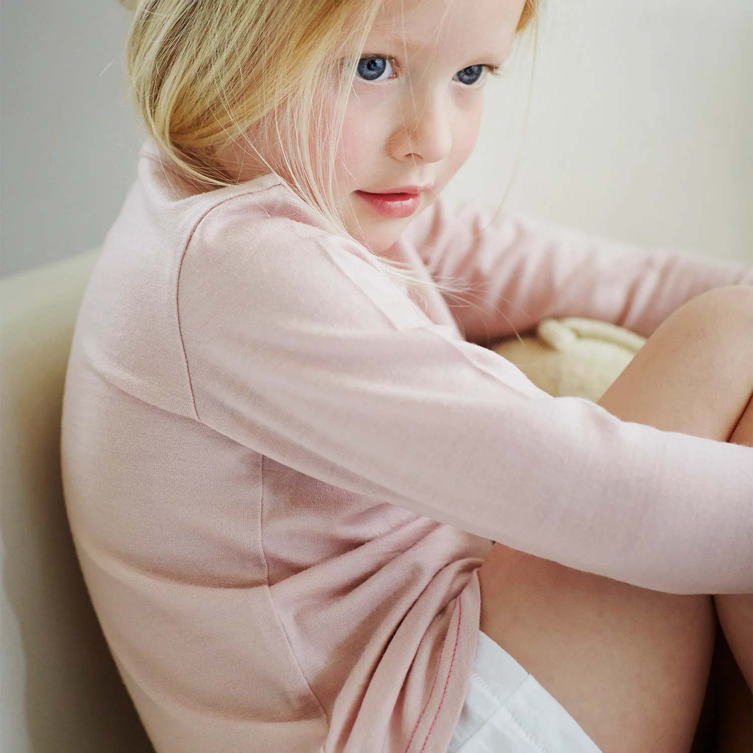 Merino Wool LS Top - Pink Peach Blossom - Image 4