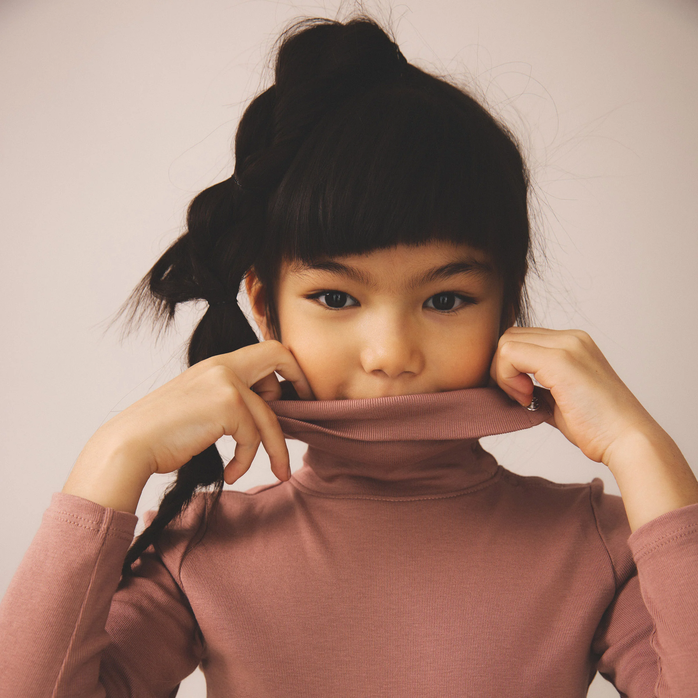 Pima Cotton Snap Turtleneck - Cherry - Image 2