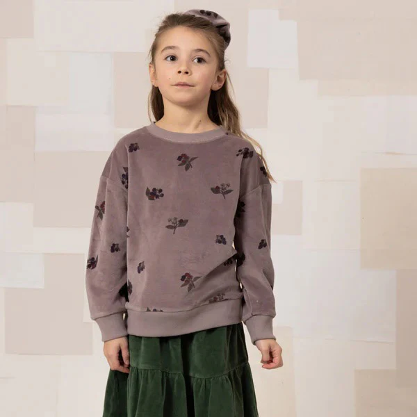 Cotton Velvet Bart Sweatshirt - Mauve Blackberries - Image 2