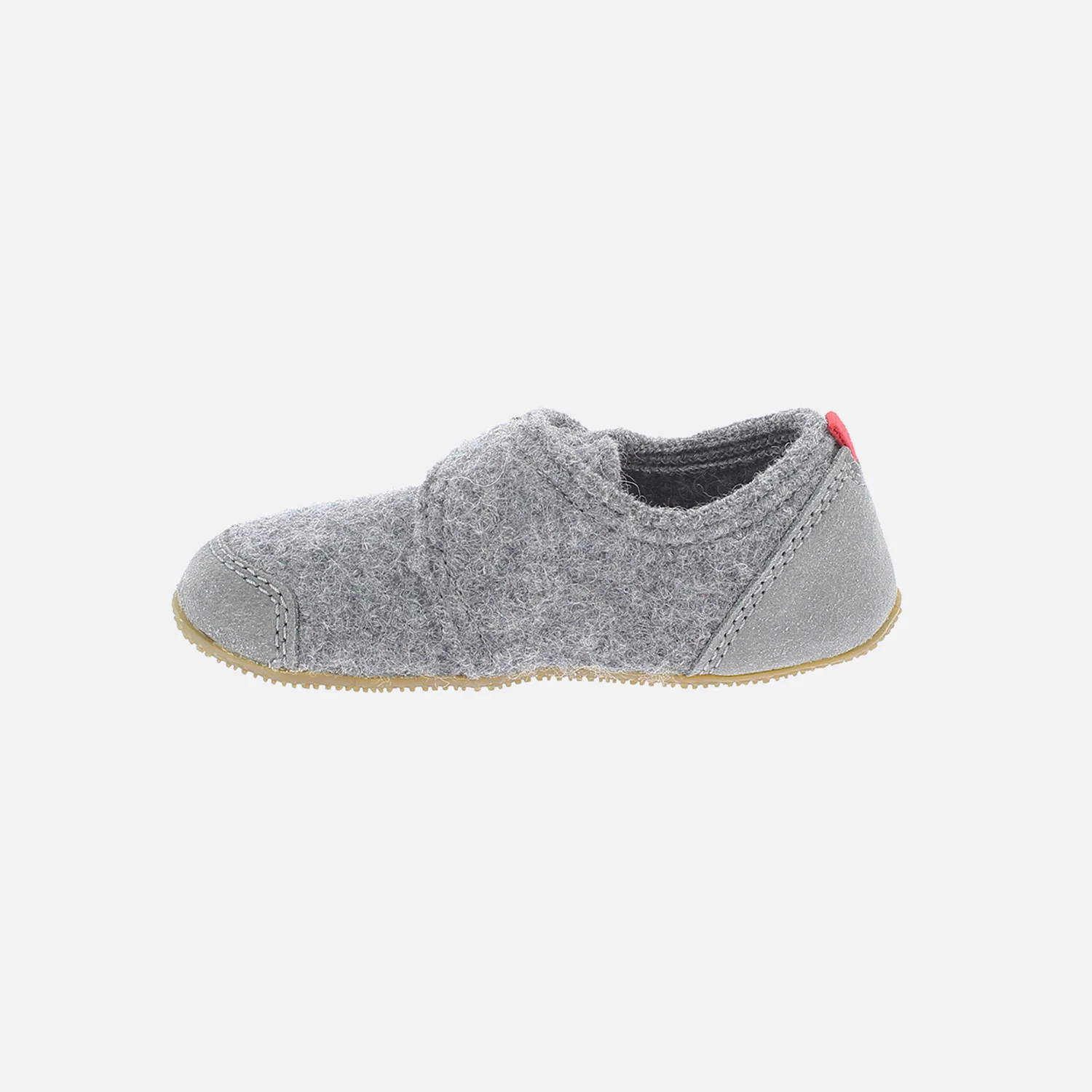 Boiled Wool/Suede Slipper Shoe - Grey Melange - Image 4
