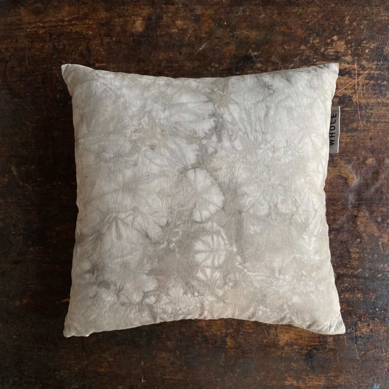 Hand Dyed Cotton Wico Mini Cushion with Cover - Grey - Image 2